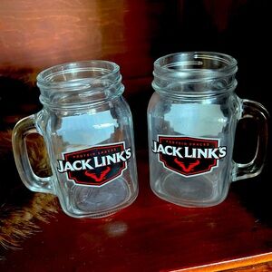 Pair of Jack Links Mason Jar Mugs